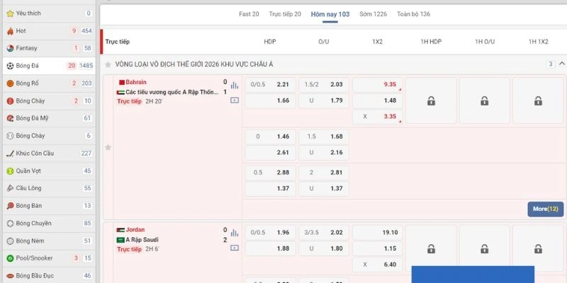 UG Sports cung cấp nhiều kèo cược tỷ lệ thắng cao